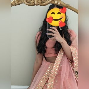 Pink Mirror Indian Lengha